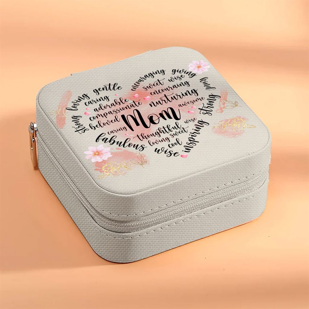Mom Sweet Heart Jewelry Box, Gift For Best Friends, Mother's Day Jewelry Case, Gift For Her