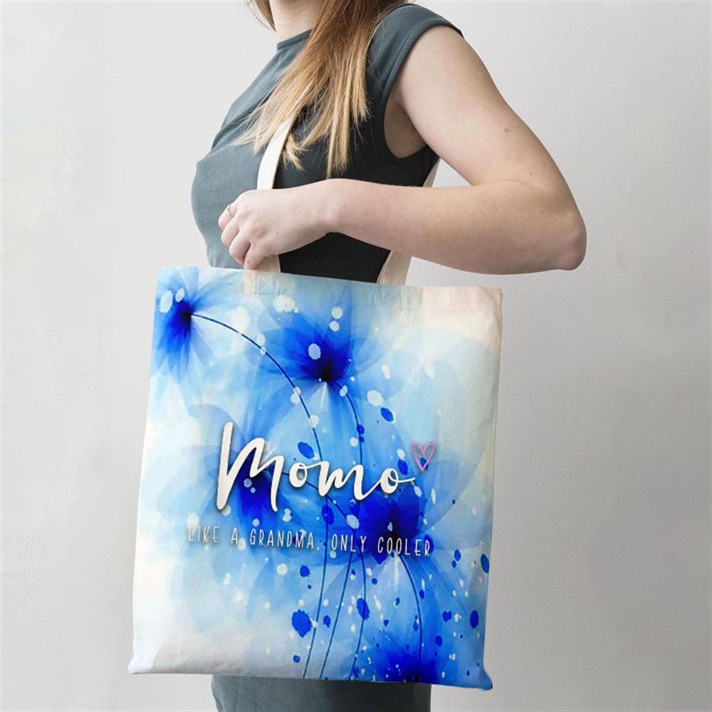 Momo Like A Grandma Only Cooler Mothers Day Tote Bag, Women Tote Bag, Canvas Tote Bag, Printed Tote Bag