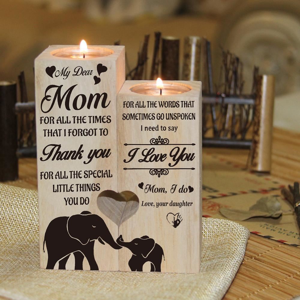 Mother's Day Candle Holders, My Dear Mom, Thank You For All The Special Little Things You Do Heart Candle Holders
