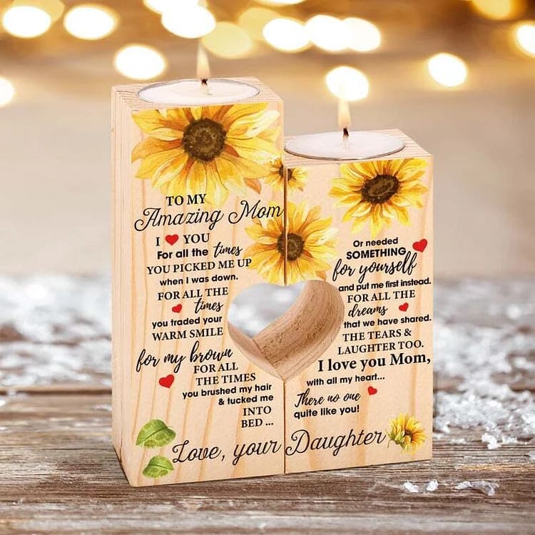 Mother's Day Candle Holders, To My Amazing Mom, I Love You Sunflower Candle Holder