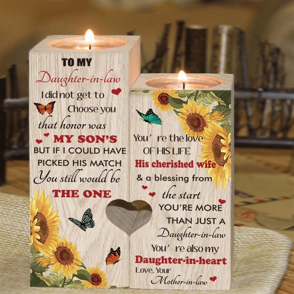 Mother's Day Candle Holders, To My Daughter, In, Law, I Did Not Get To Choose You That Honor Was My Son'S Heart Candle Holders