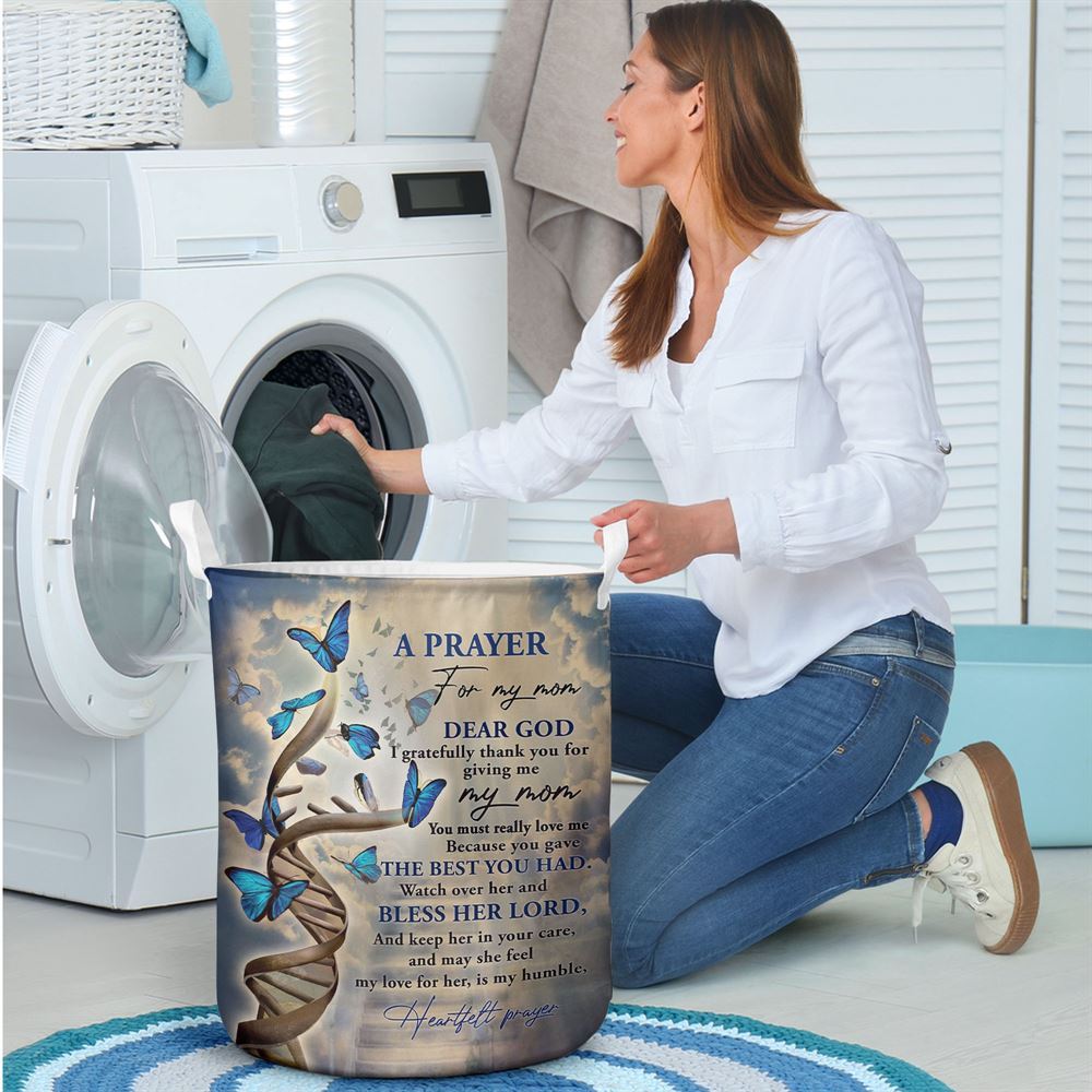 Mother's Day Laundry Basket, Butterfly A Prayer For My Mom Laundry Basket, Mother's Day Gift, Storage Basket For Mom