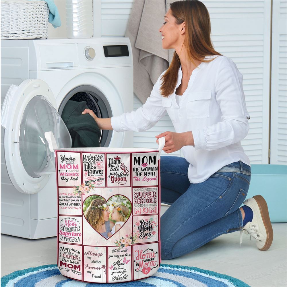 Mother's Day Laundry Basket, Custom I Love You Mom Laundry Basket, Mother's Day Gift, Storage Basket For Mom