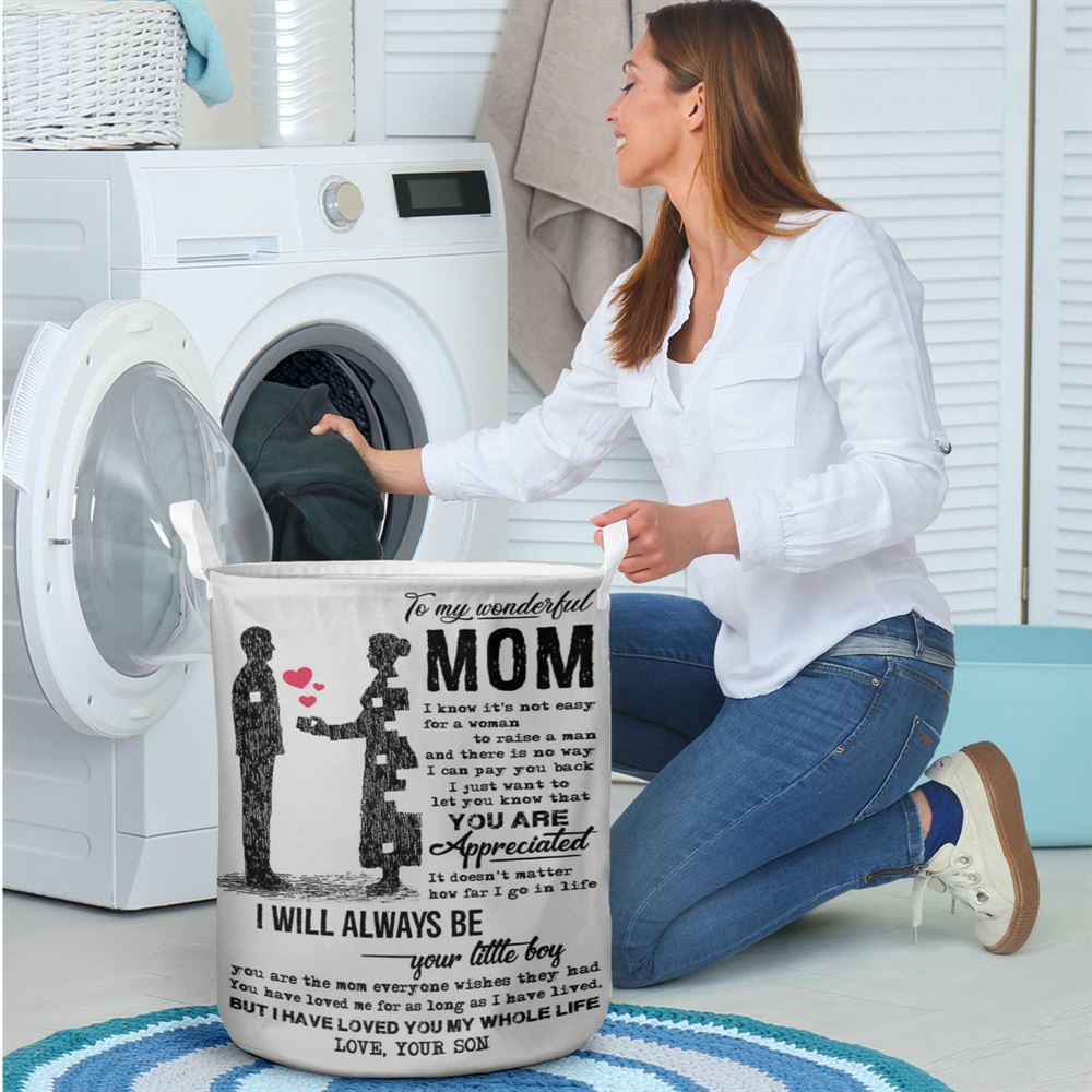 Mother's Day Laundry Basket, Custom Laundry Basket Prints Mother's Day Gifts From Son Laundry Basket, Mother's Day Gift, Storage Basket For Mom