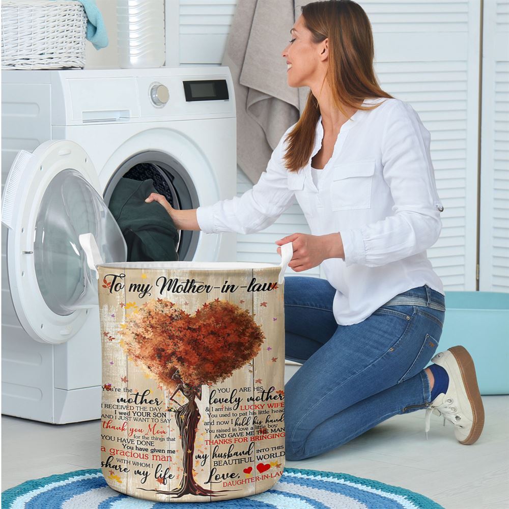 Mother's Day Laundry Basket, Daughter-In-Law To Mother-In-Law Laundry Basket, Mother's Day Gift, Storage Basket For Mom