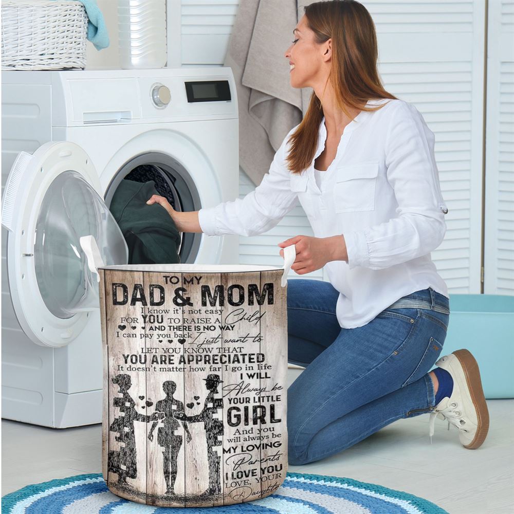 Mother's Day Laundry Basket, Daughter To Mom And Dad, Mother's Day Gift, Storage Basket For Mom