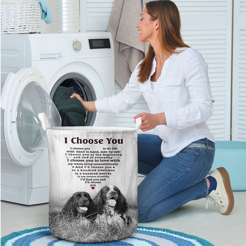Mother's Day Laundry Basket, English Springer Spaniel I Choose You Dog Mom Laundry Basket, Mother's Day Gift, Storage Basket For Mom