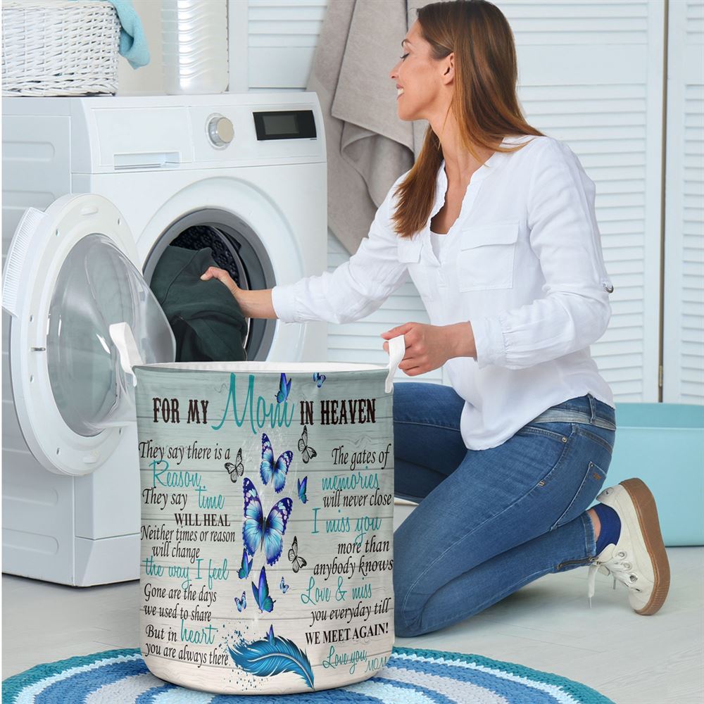Mother's Day Laundry Basket, For My Mom In Heaven Laundry Basket, Mother's Day Gift, Storage Basket For Mom