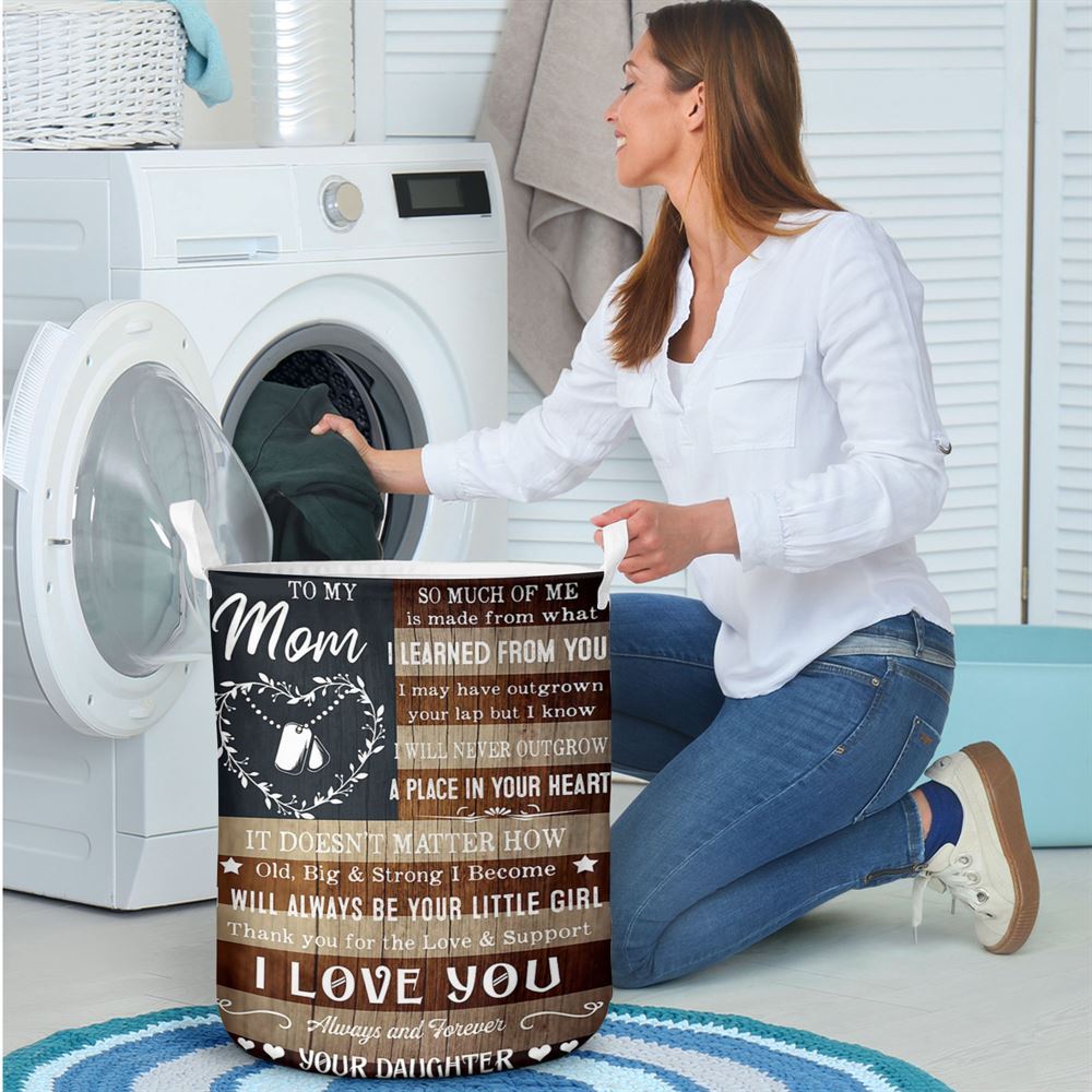 Mother's Day Laundry Basket, Gift Proud Veteran Mom To My Mom Laundry Basket Vintage, Mother's Day Gift, Storage Basket For Mom