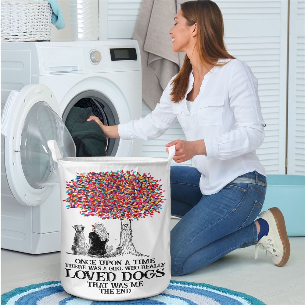 Mother's Day Laundry Basket, Girl Loved Dogs Laundry Basket, Mother's Day Gift, Storage Basket For Mom