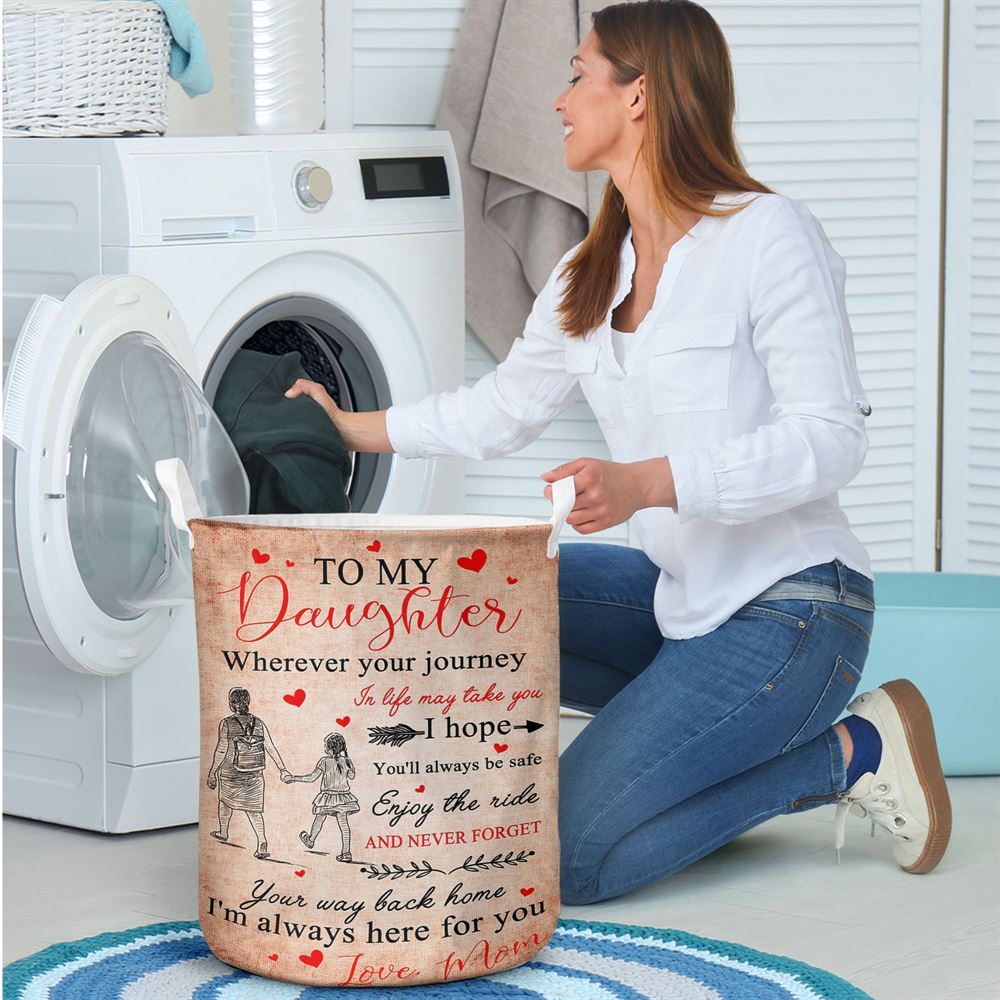 Mother's Day Laundry Basket, Mom To Daughter - I'M Always Here For You Vertical Laundry Basket, Mother's Day Gift, Storage Basket For Mom