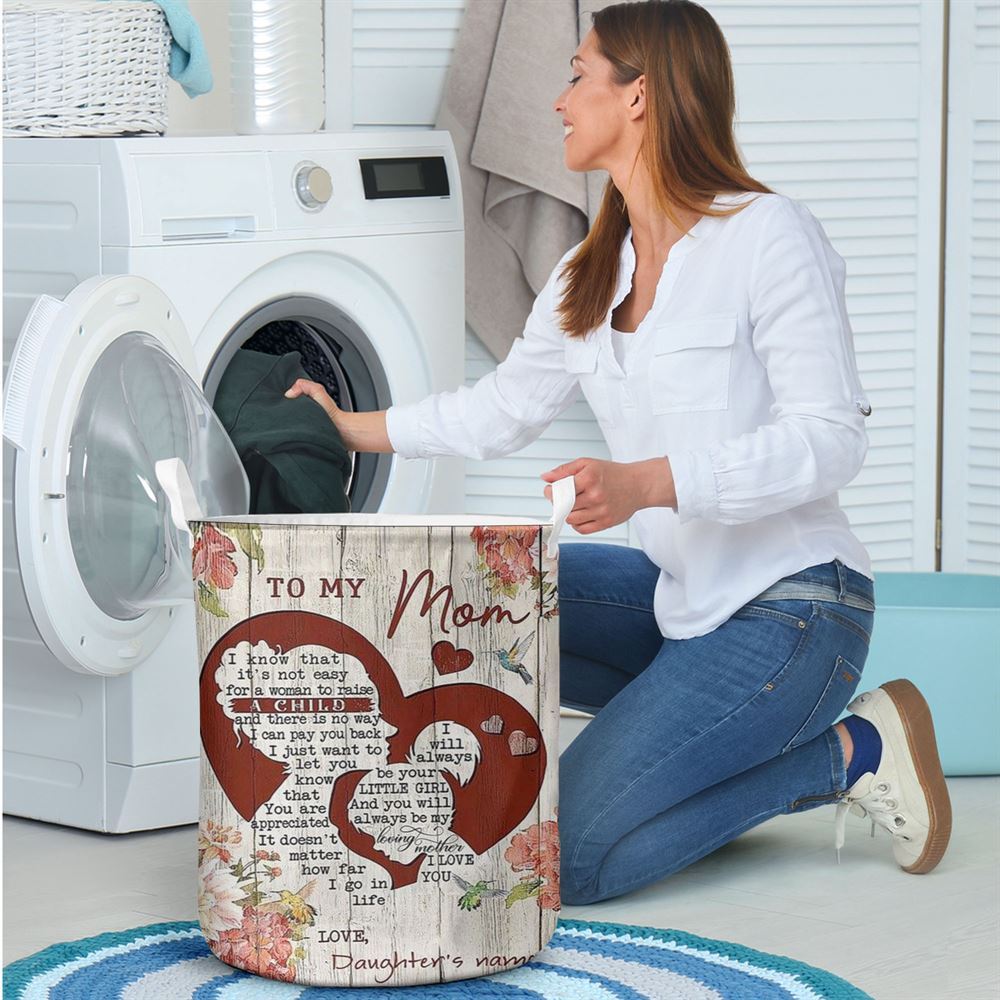 Mother's Day Laundry Basket, Personalized To My Mom I Know It's Not Easy To Raise A Child Mother's Day Laundry Basket, Mother's Day Gift