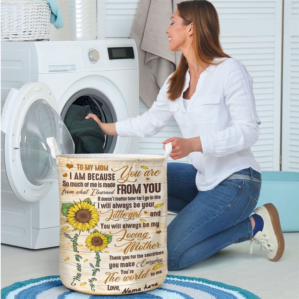 Mother's Day Laundry Basket, So Much Of Me Learned From You To Mom Laundry Basket, Mother's Day Gift, Storage Basket For Mom