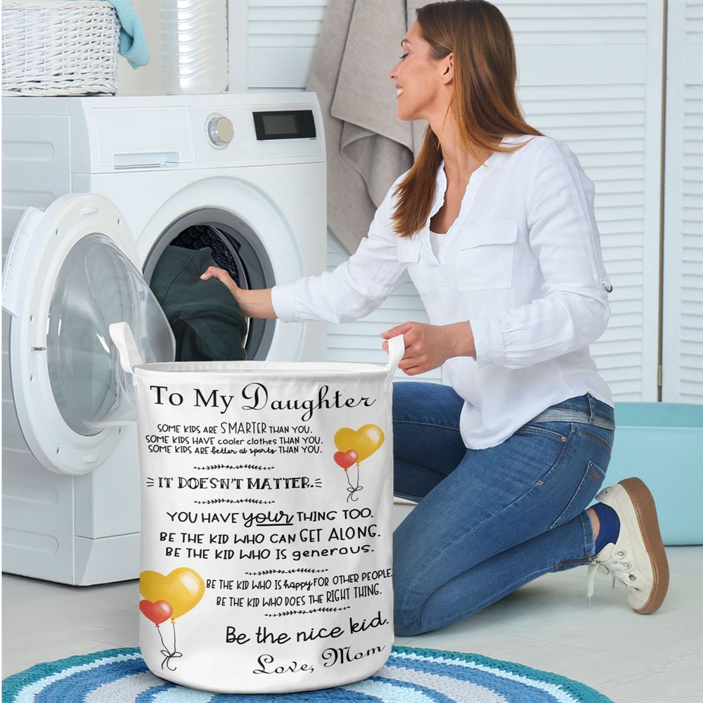 Mother's Day Laundry Basket, To My Daughter From Mom Vertical Laundry Basket, Mother's Day Gift, Storage Basket For Mom