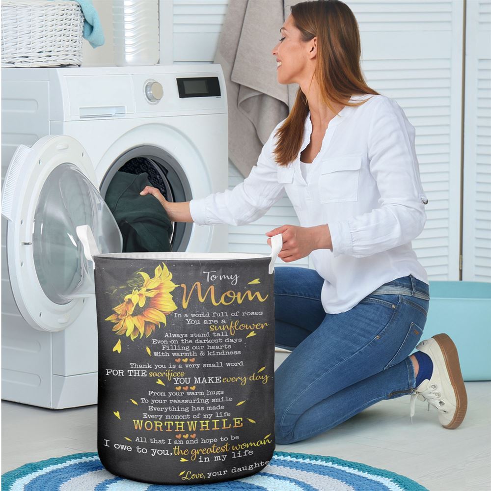 Mother's Day Laundry Basket, To My Mom From Daughter Laundry Baskets, Mother's Day Gift, Storage Basket For Mom