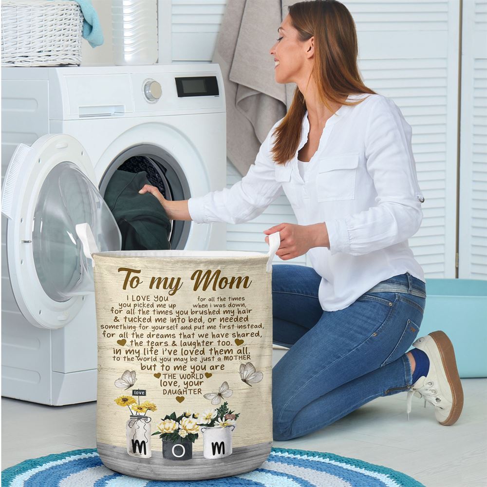 Mother's Day Laundry Basket, To My Mom I Love You For All The Time Mother's Day 2 Laundry Basket, Mother's Day Gift, Storage Basket For Mom