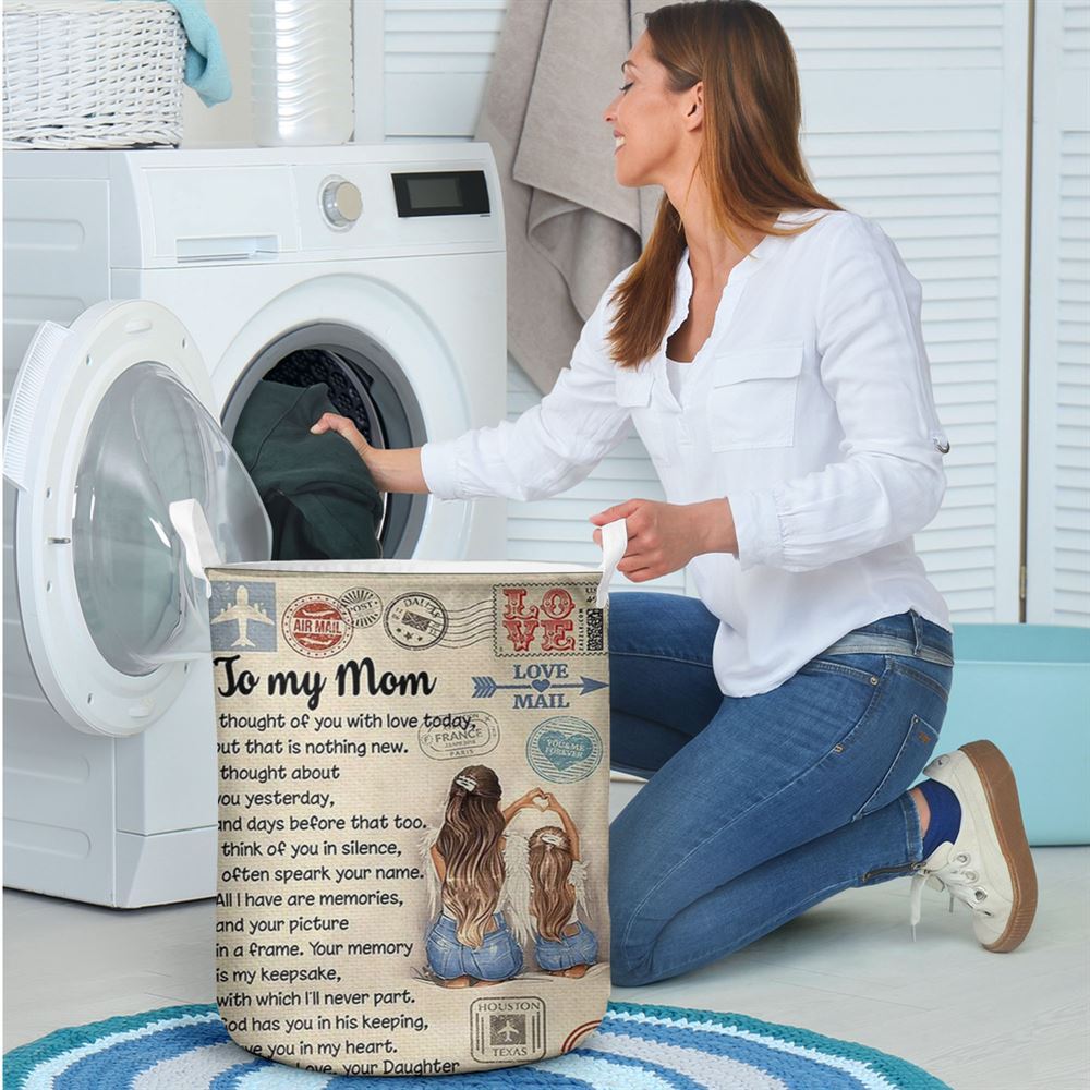 Mother's Day Laundry Basket, To My Mom I Thought Of You Mother's Day Laundry Basket, Mother's Day Gift, Storage Basket For Mom