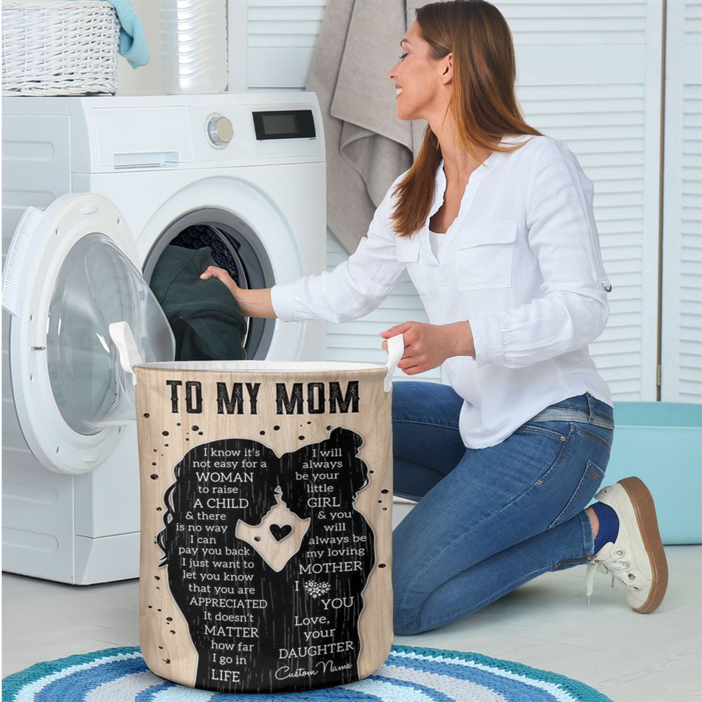Mother's Day Laundry Basket, To My Mom Love From Daughter Personalized Mother's Day Laundry Basket, Mother's Day Gift, Storage Basket For Mom