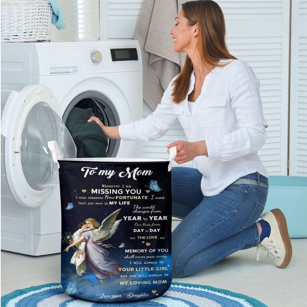 Mother's Day Laundry Basket, Whenever I Am Missing You Laundry Basket, Mother's Day Gift, Storage Basket For Mom