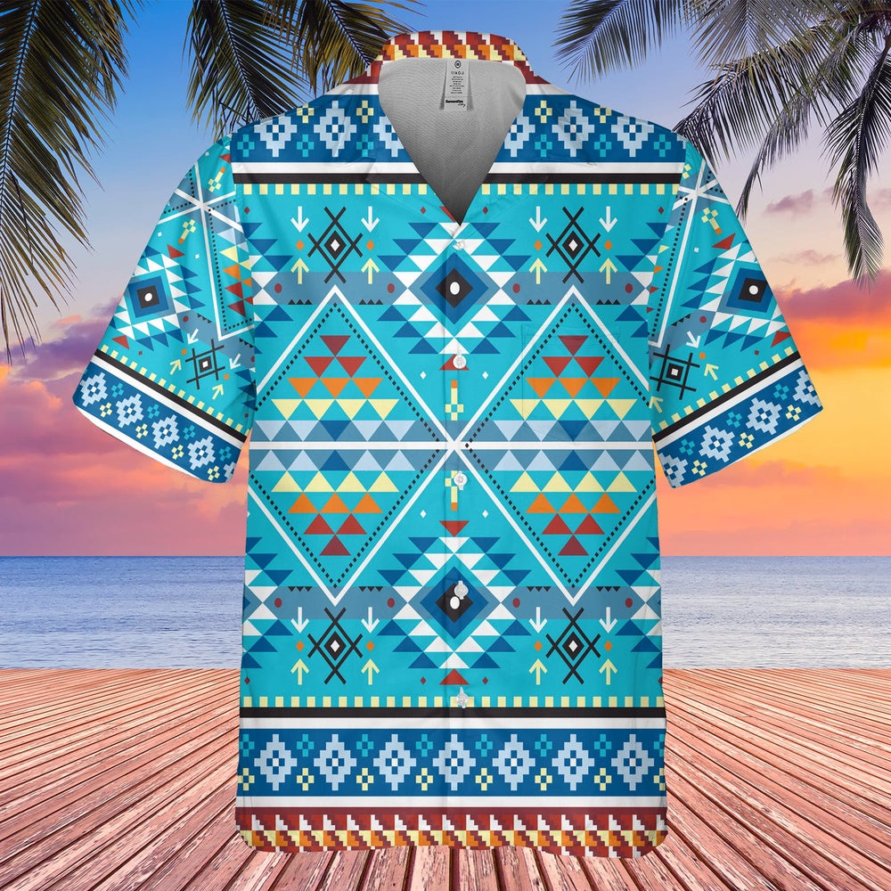 Native American Hawaiian Shirt, A Unique Accent Hawaiian Shirt, Native Pattern Shirt