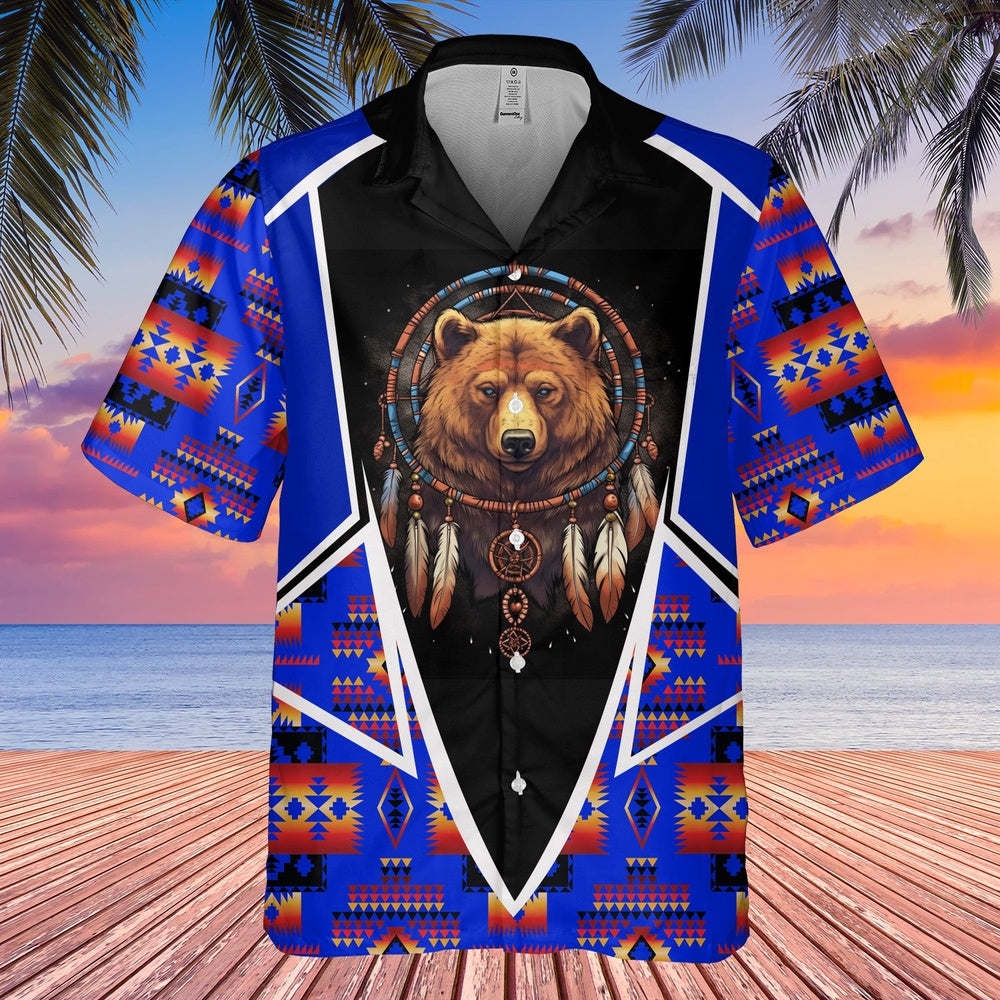 Native American Hawaiian Shirt, Adventure Awaits Follow The Bear Trail Hawaiian Shirt, Native Pattern Shirt