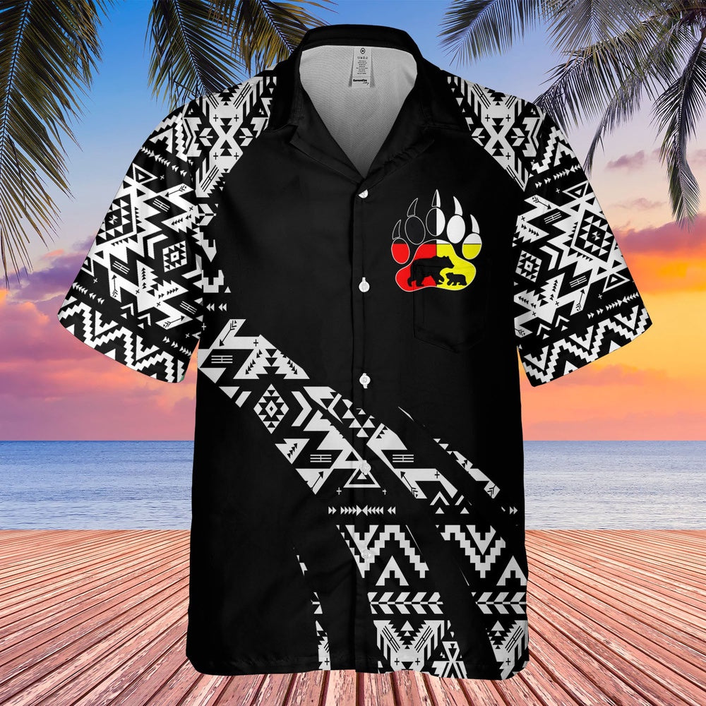 Native American Hawaiian Shirt, Bear For Kidsbear For Kids Hawaiian Shirt, Native Pattern Shirt