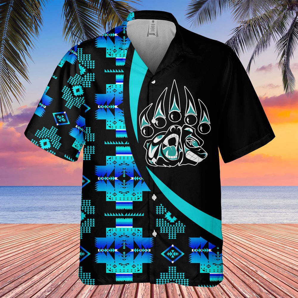 Native American Hawaiian Shirt, Bear Gift Hawaiian Shirt, Native Pattern Shirt