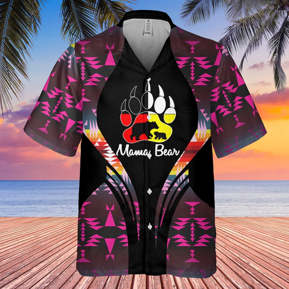Native American Hawaiian Shirt, Bear Print Product Hawaiian Shirt, Native Pattern Shirt