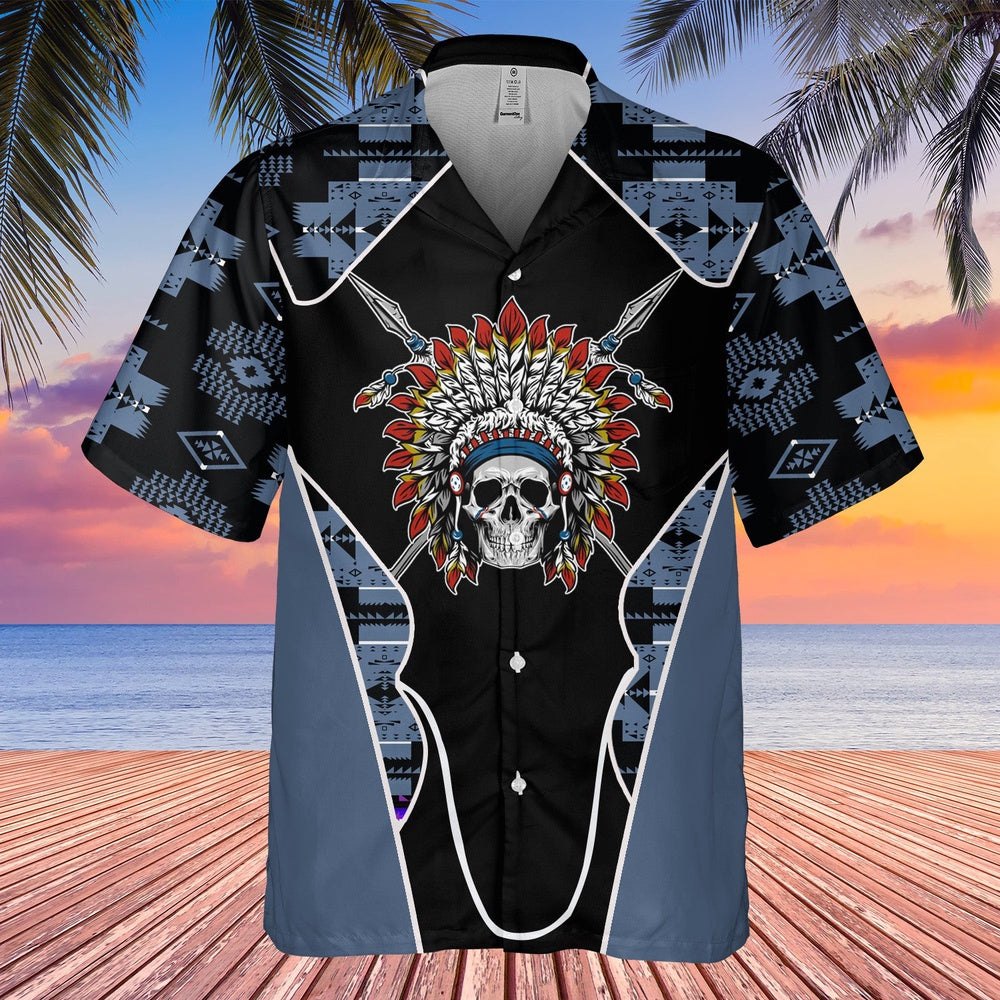 Native American Hawaiian Shirt, Campfire Friendship Hawaiian Shirt, Native American Chief Shirt, Native Pattern Shirt