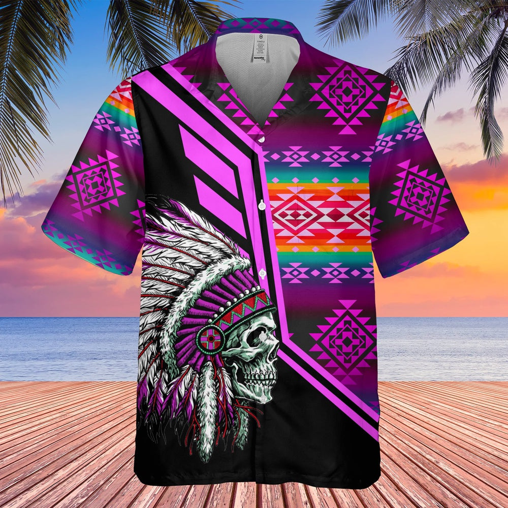 Native American Hawaiian Shirt, Campfire Friendship Hawaiian Shirt, Native American Chief Shirt, Native Pattern Shirt
