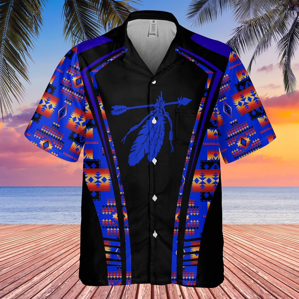 Native American Hawaiian Shirt, Feather Brings Luck Hawaiian Shirt, Native Pattern Shirt