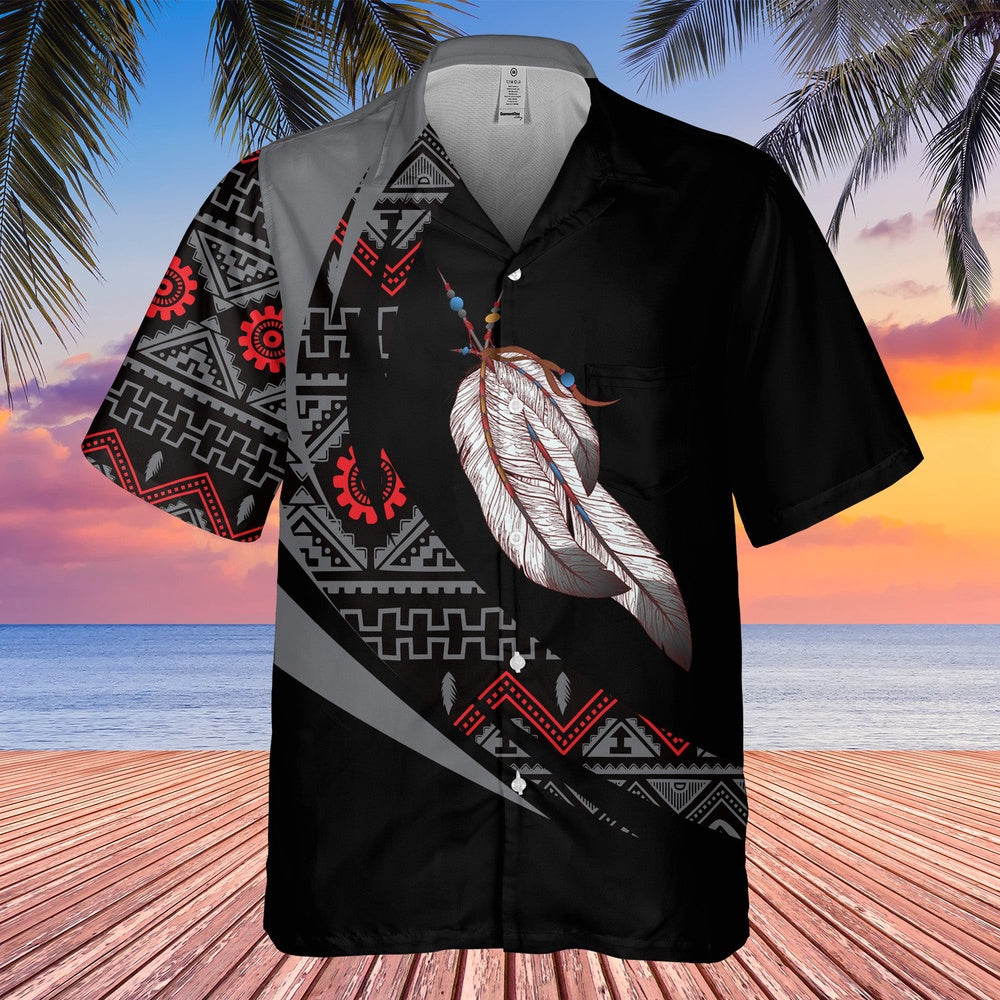 Native American Hawaiian Shirt, Feather Of Hope Brighten Up Faith Hawaiian Shirt, Native Pattern Shirt