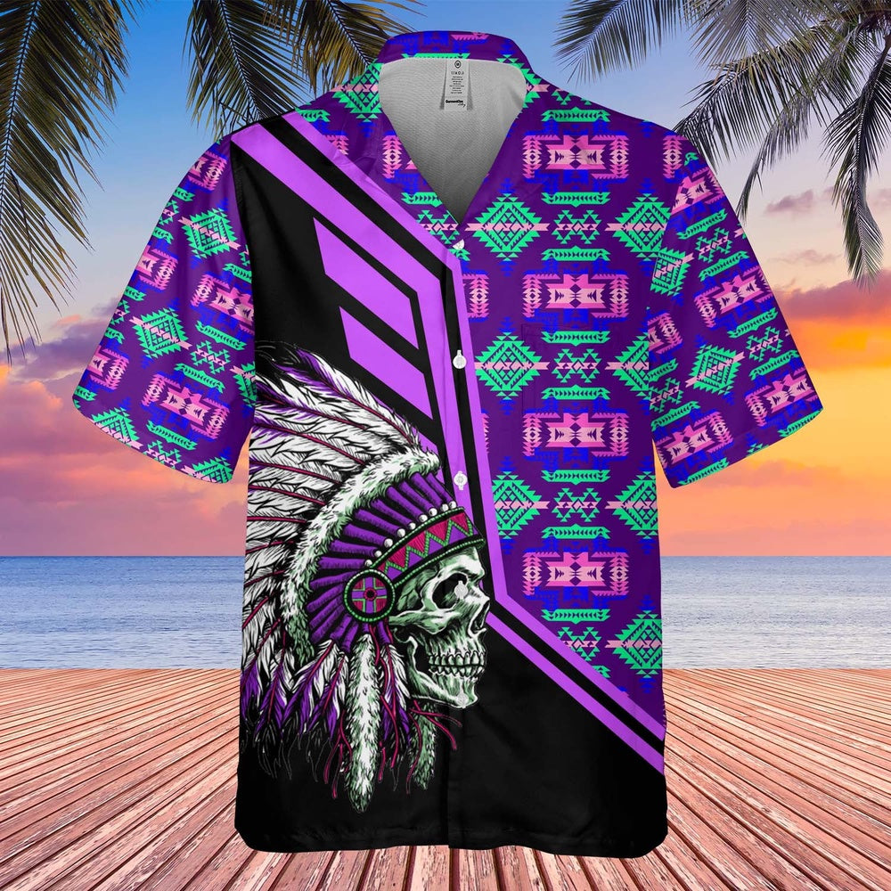 Native American Hawaiian Shirt, Ghost Curse Hawaiian Shirt, Native American Chief Shirt, Native Pattern Shirt