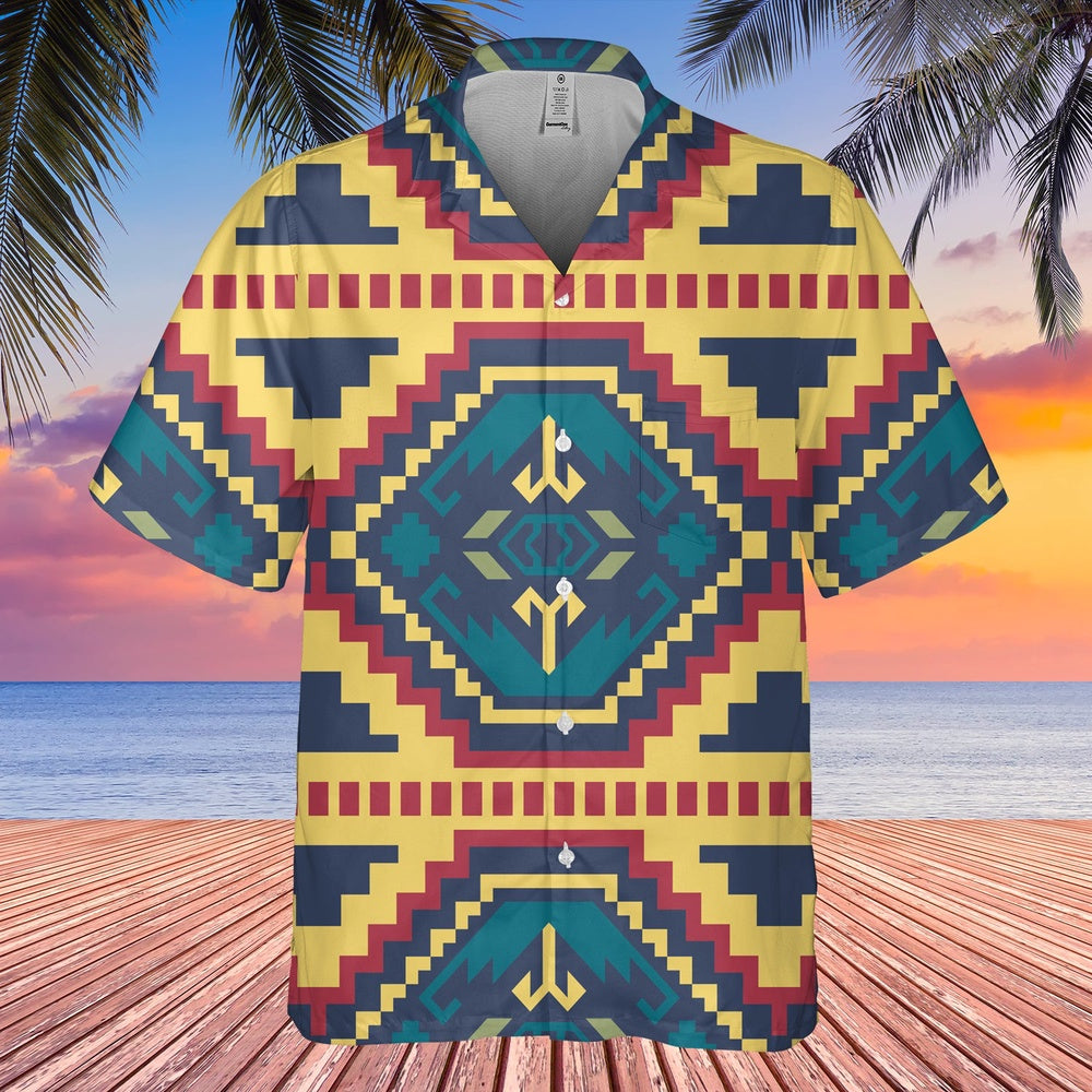 Native American Hawaiian Shirt, Island Dance Hawaiian Shirt, Native Pattern Shirt