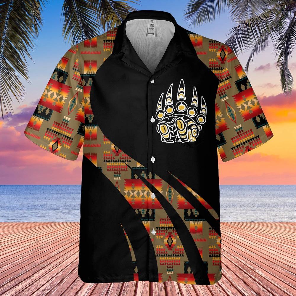 Native American Hawaiian Shirt, Love Bear Hawaiian Shirt, Native Pattern Shirt