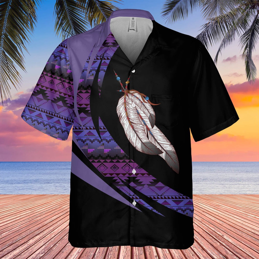 Native American Hawaiian Shirt, Love Feather Symbol Of True Love Hawaiian Shirt, Native Pattern Shirt