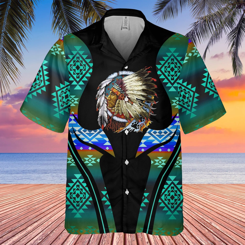 Native American Hawaiian Shirt, Summer Memories Hawaiian Shirt, Native American Chief Shirt, Native Pattern Shirt