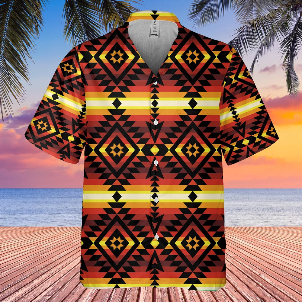Native American Hawaiian Shirt, Tessellation Dances Hawaiian Shirt, Native Pattern Shirt