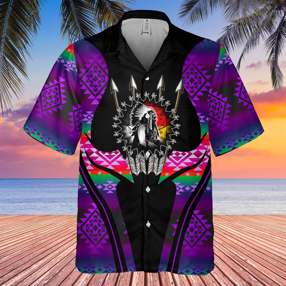 Native American Hawaiian Shirt, Thunder Dance Hawaiian Shirt, Native American Chief Shirt, Native Pattern Shirt
