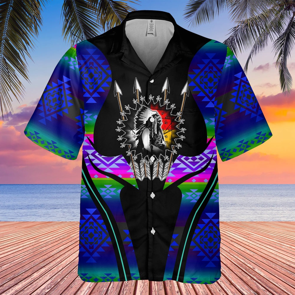 Native American Hawaiian Shirt, Warrior Soul Bracelet Hawaiian Shirt, Native American Chief Shirt, Native Pattern Shirt