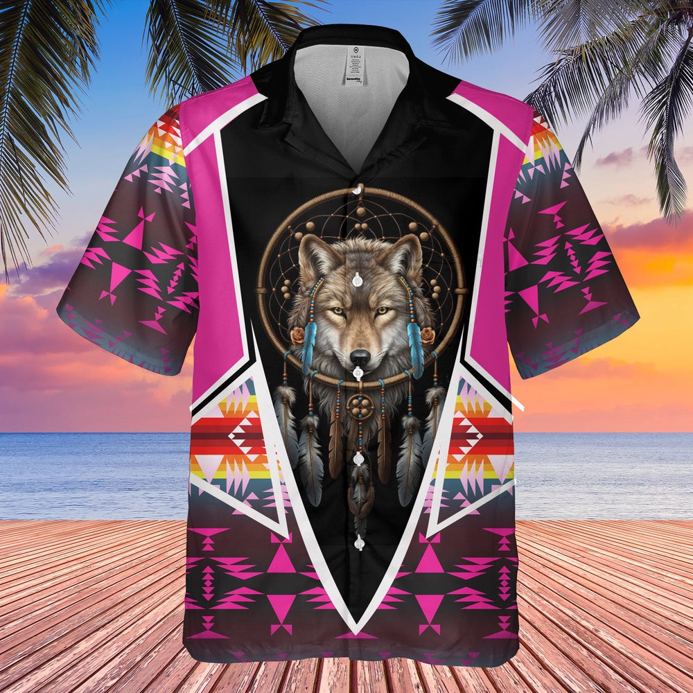 Native American Hawaiian Shirt, Wild Soul Hawaiian Shirt, Wolf Native Hawaiian Shirt