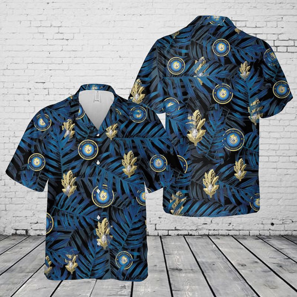 Navy Hawaiian Shirt, Medical Corps (United States Navy) Hawaiian Shirt, Navy Shirts Mens