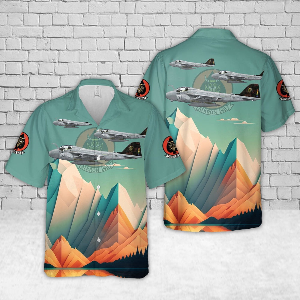 Navy Hawaiian Shirt, Us Navy A-6E Va-196 Main Battery Hawaiian Shirt, Navy Shirts Mens
