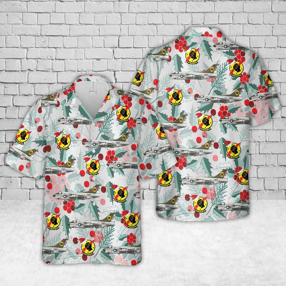 Navy Hawaiian Shirt, Us Navy A-7E Corsair Ii Of Vfa-25 Fist Of The Fleet Christmas Hawaiian Shirt, Navy Shirts Mens