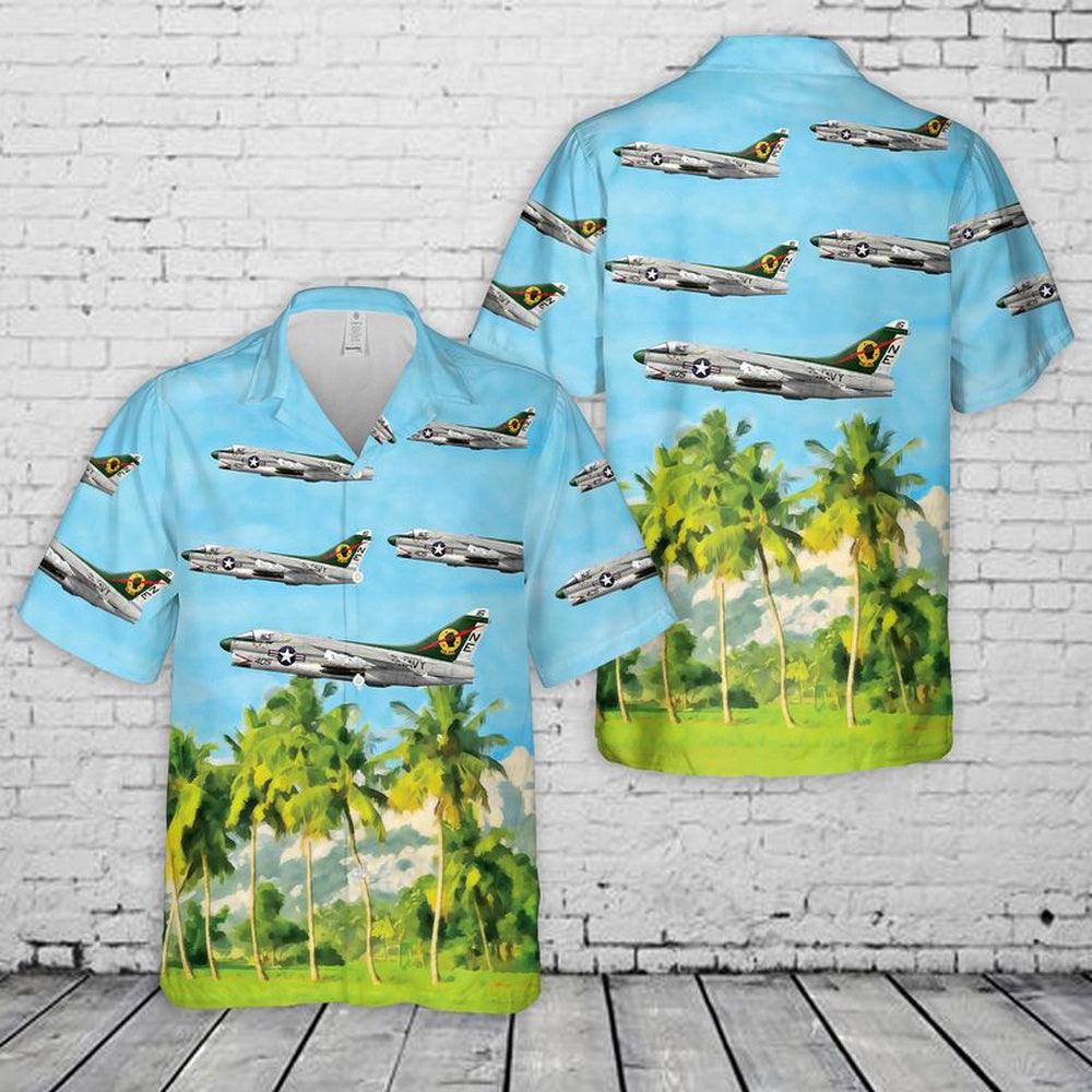 Navy Hawaiian Shirt, Us Navy A7E Corsair Ii Of Va-25 Fist Of The Fleet Hawaiian Shirt, Navy Shirts Mens