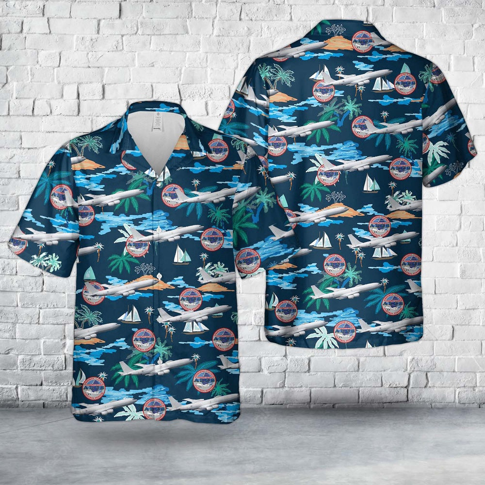 Navy Hawaiian Shirt, Us Navy Airborne Launch Control System (Alcs) E-6B Mercury Hawaiian Shirt, Navy Shirts Mens