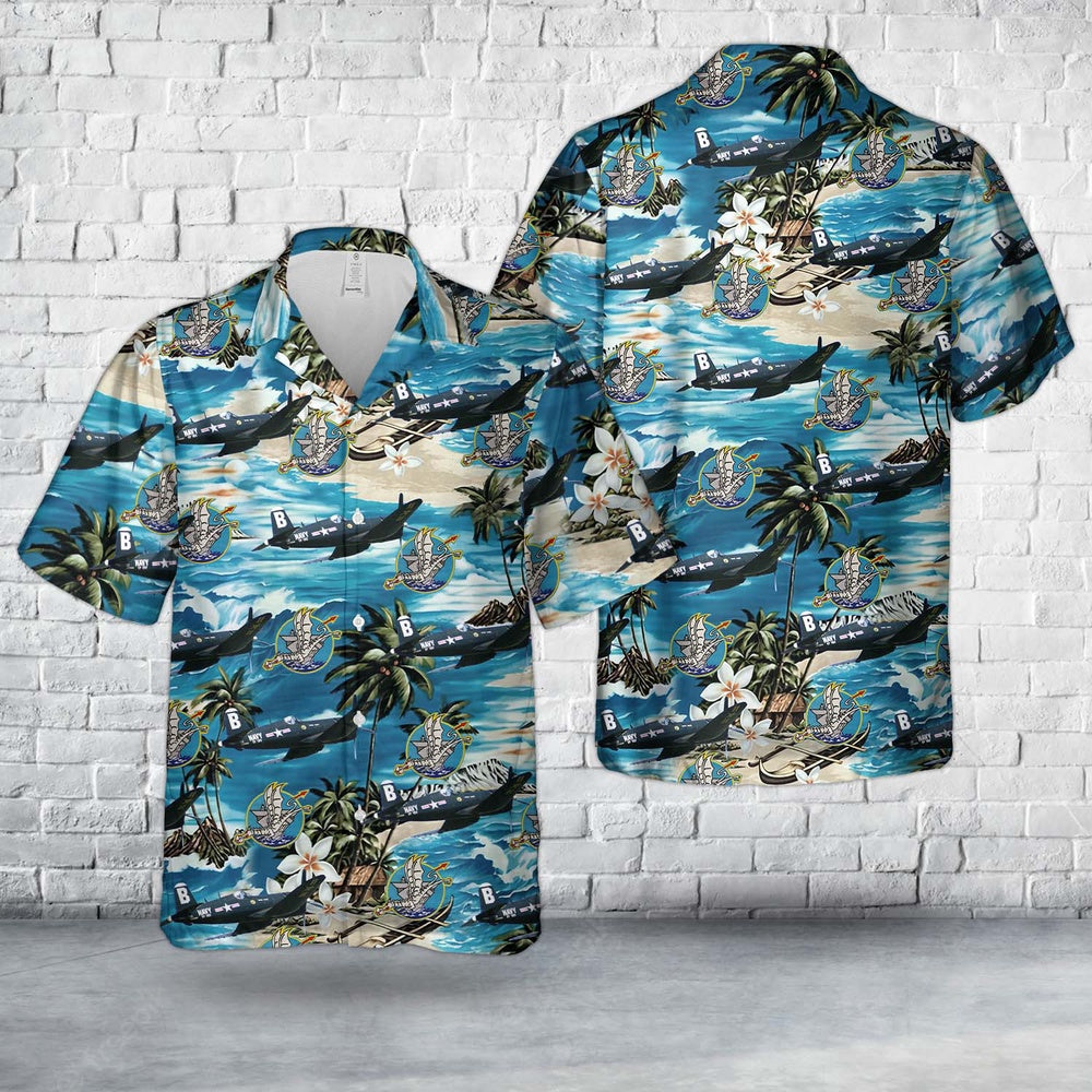 Navy Hawaiian Shirt, Us Navy Chance Vought F4U-4 Corsair Of Vf-192 Hawaiian Shirt, Navy Shirts Mens