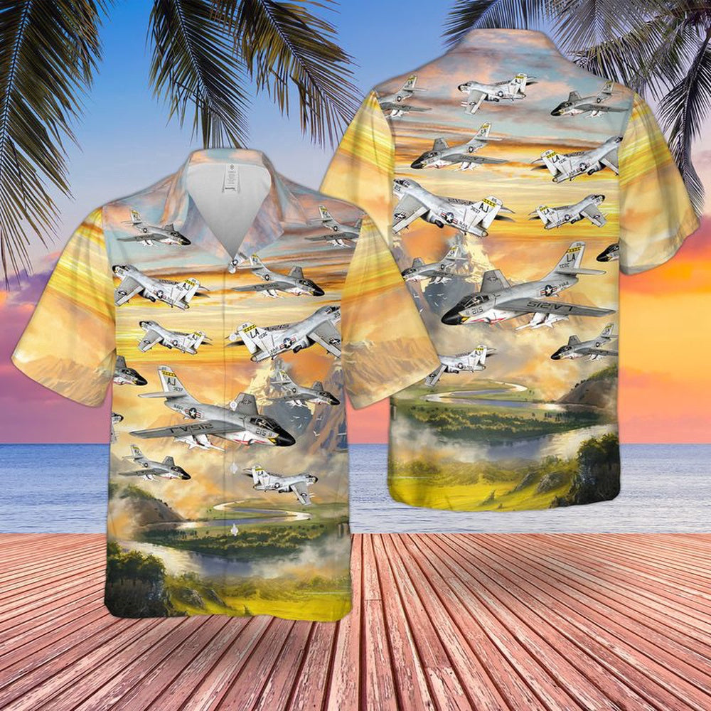 Navy Hawaiian Shirt, Us Navy Douglas F3D Skyknight Hawaiian Shirt, Navy Shirts Mens
