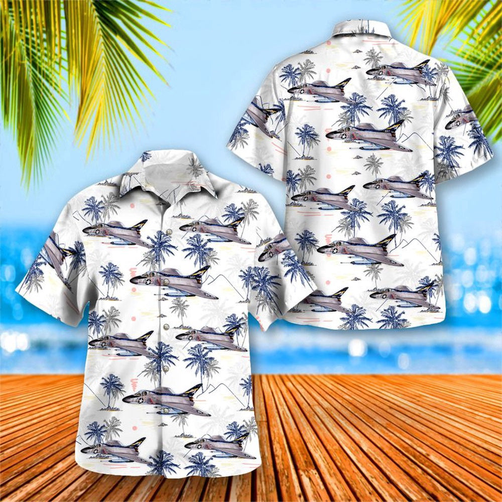 Navy Hawaiian Shirt, Us Navy Douglas F4D-1 Skyray Hawaiian Shirt, Navy Shirts Mens