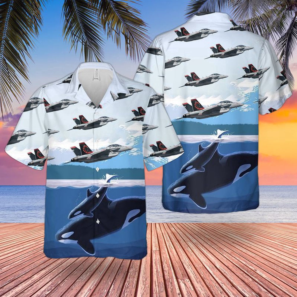 Navy Hawaiian Shirt, Us Navy Ea-18G Of Vaq-132 Scorpions Hawaiian Shirt, Navy Shirts Mens